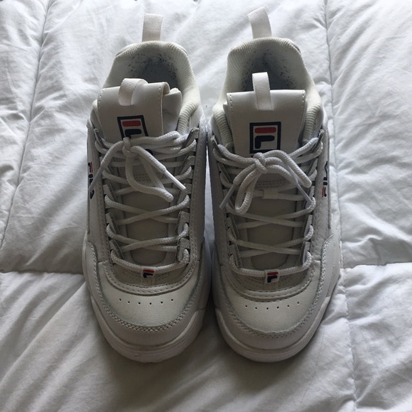 White FILA chunky sneakers - fits women’s 6.5 & 7 - Picture 3 of 4